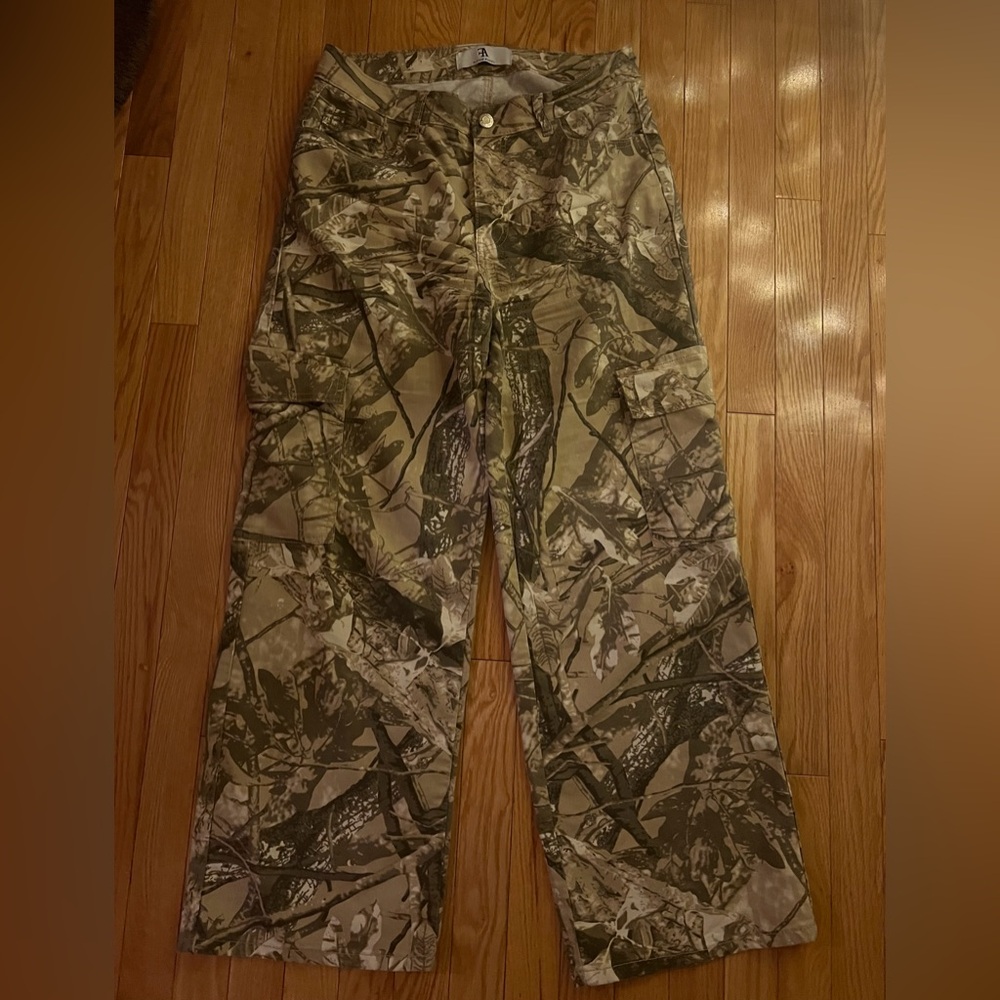 High Rise Cargo Camo Pants